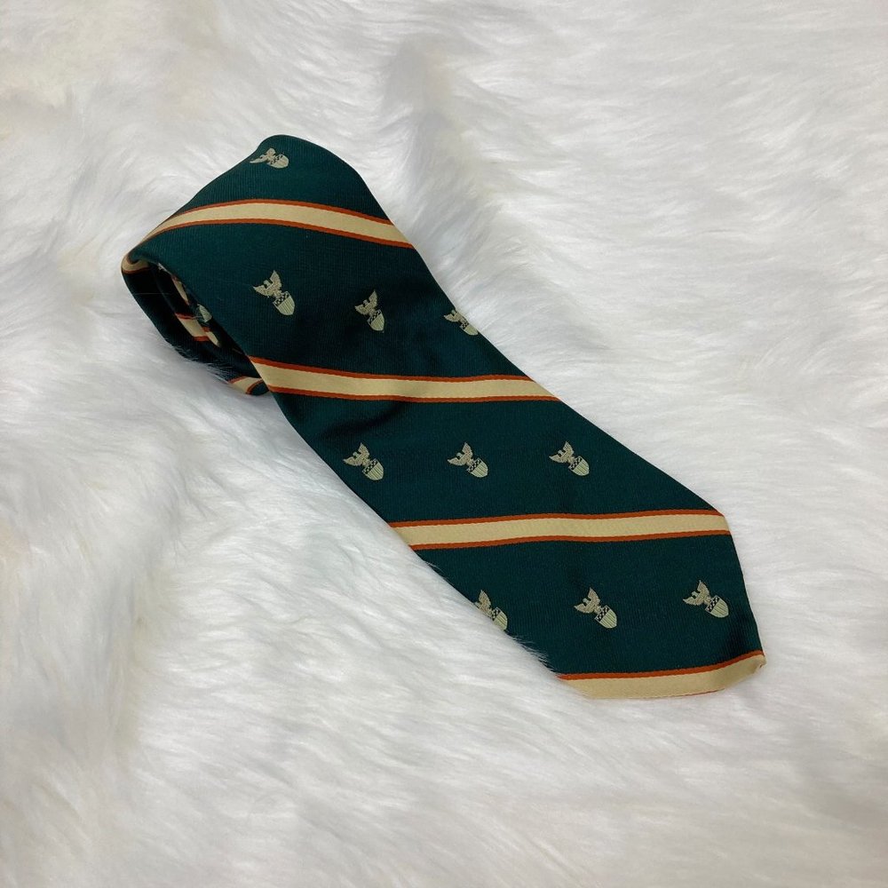 WEMBLEY - OS - VINTAGE Green Striped Eagle Necktie